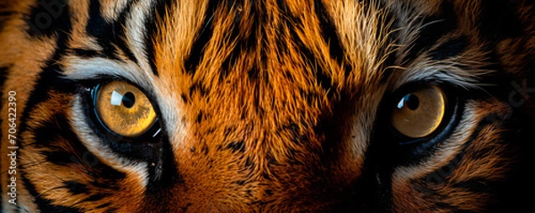 Obraz Tiger eyes close up, background