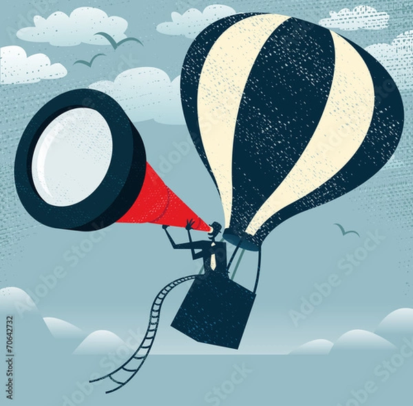 Fototapeta Abstract Businessman gets the best View of all Time.