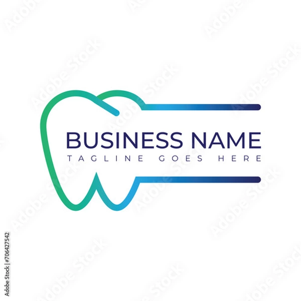 Obraz  Gradient dental logo design illustration.