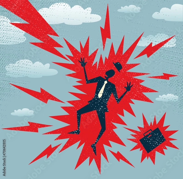 Fototapeta Abstract Businessman has a Big Shock