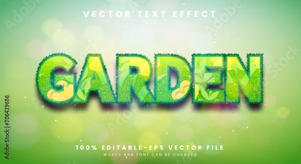 Fototapeta Garden editable text effect Template with modern style