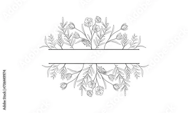 Fototapeta Floral Split Monogram Vector