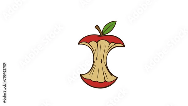 Obraz trognon de pomme , déchet compostable 