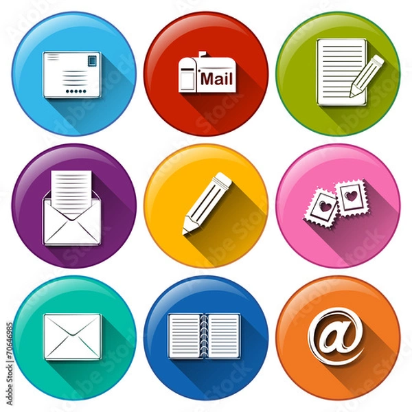 Obraz Icons with the different mailing tools