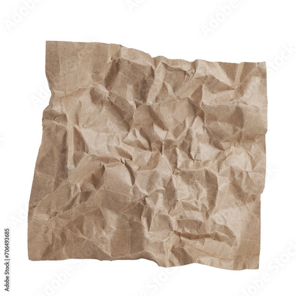 Fototapeta craft paper sheets with ragged edges isolated on a white background