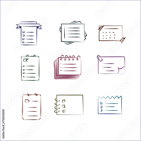 Obraz Blank reminder paper notes, planner doodle 