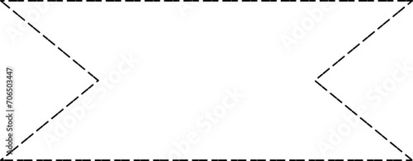 Fototapeta Ribbons and banner dashed line