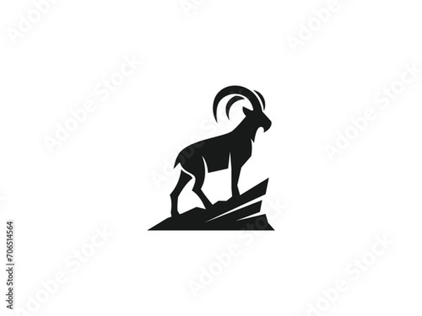 Obraz goat logo vector icon illustration, ibex logo template