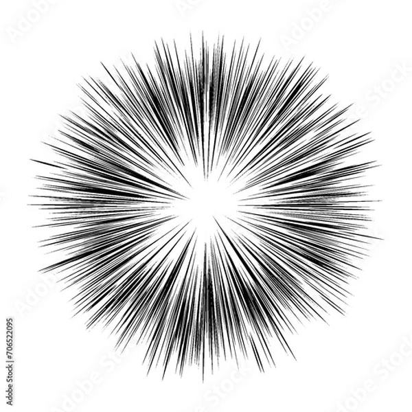 Obraz 黒色の線の効果線　爆発や破裂のイメージ