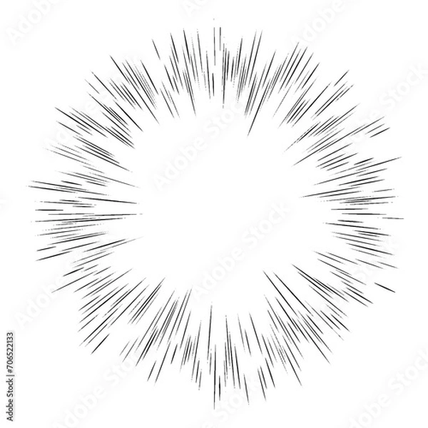 Obraz 黒色の線の効果線　爆発や破裂のイメージ