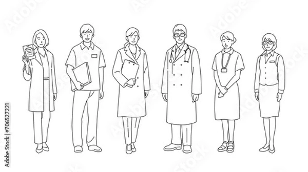 Fototapeta 医療従事者のイラスト