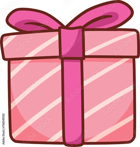 Obraz pink gift box with pink ribbon