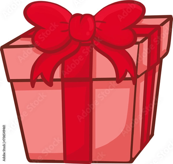 Obraz gift box with red ribbon