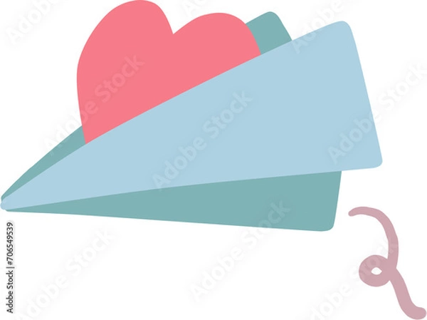 Obraz paper airplane with heart sending love letter .