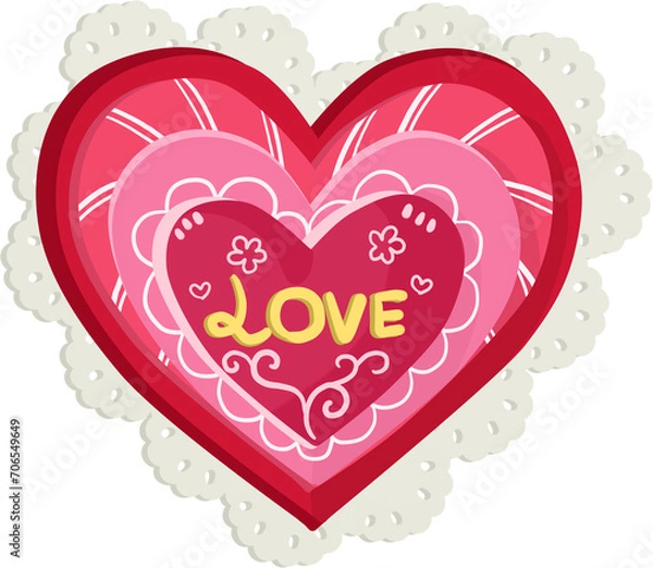 Obraz Hearts illustration for valentines day card - Design element for love concept