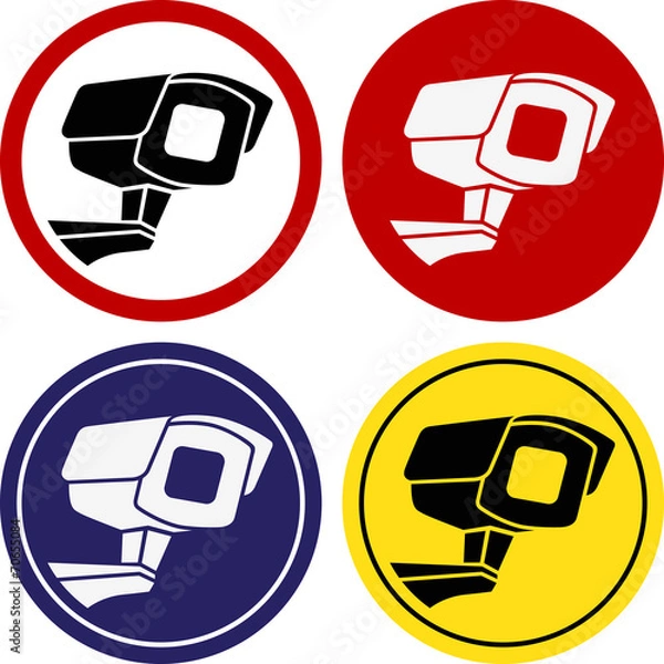 Obraz Round sticker video surveillance