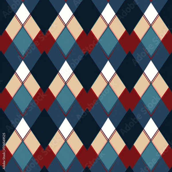 Fototapeta red and white febrec pattern AI generated