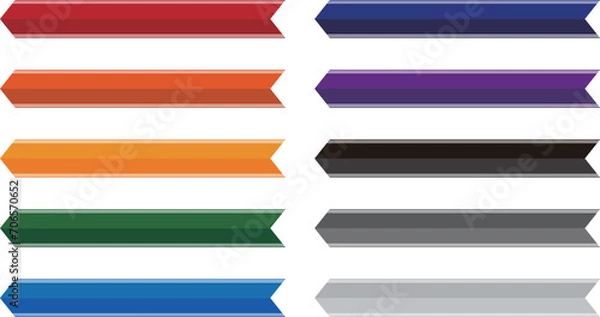 Obraz 左向き矢印のテロップフレーム10種セット_2トーン