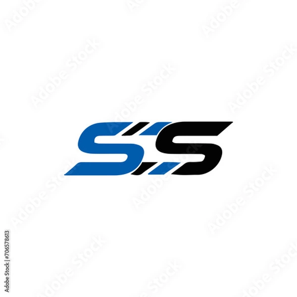 Fototapeta SS logo. S S design. White SS letter. SS, S S letter logo design. Initial letter SS letter logo set, linked circle uppercase monogram logo. S S letter logo vector design.	
