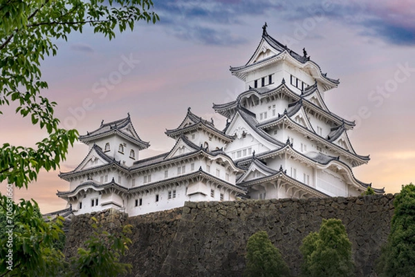 Fototapeta Himeji Castle in Japan.
Immense castle seen with a monumental perspective.