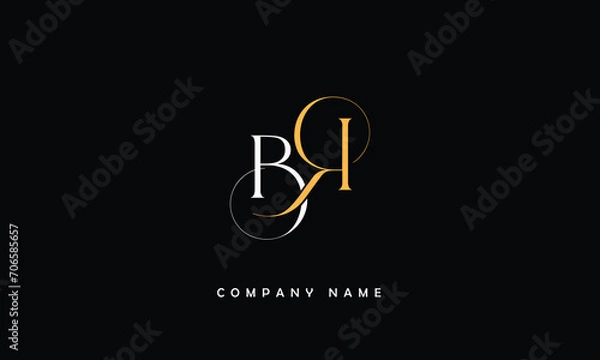 Fototapeta BR, RB, B, R Abstract Letters Logo Monogram