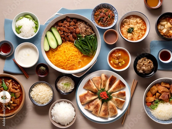 Fototapeta rice with vegetables