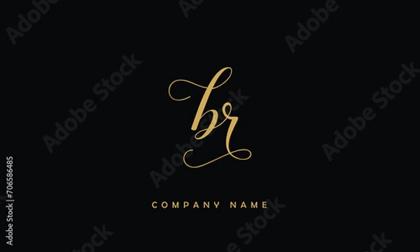 Fototapeta BR, RB, B, R Abstract Letters Logo Monogram