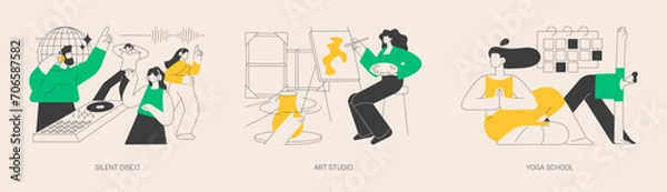 Obraz Entertainment and recreation abstract concept vector illustrations.