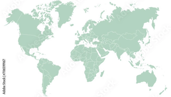 Obraz World map. Color modern vector map. Silhouette map.	