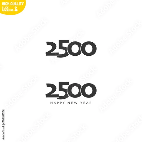 Fototapeta Creative Happy New Year 2500 Logo Design