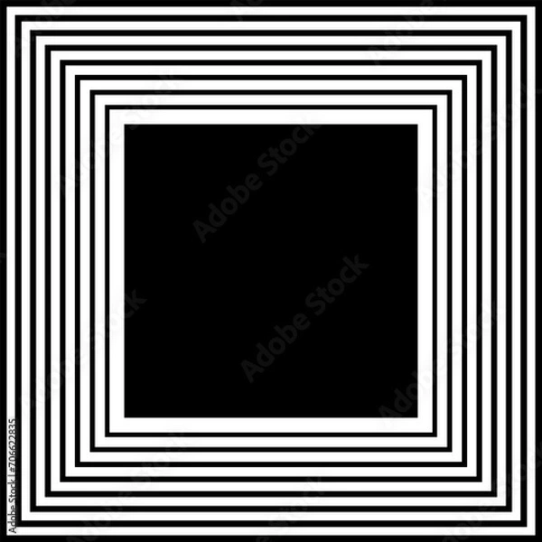 Fototapeta Geometric Square Picture Frame. Black and White Background.