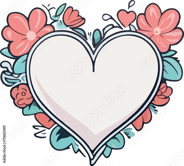 Obraz Set of vectors for Valentine's day. Watercolor hearts and lovers. Significant other.