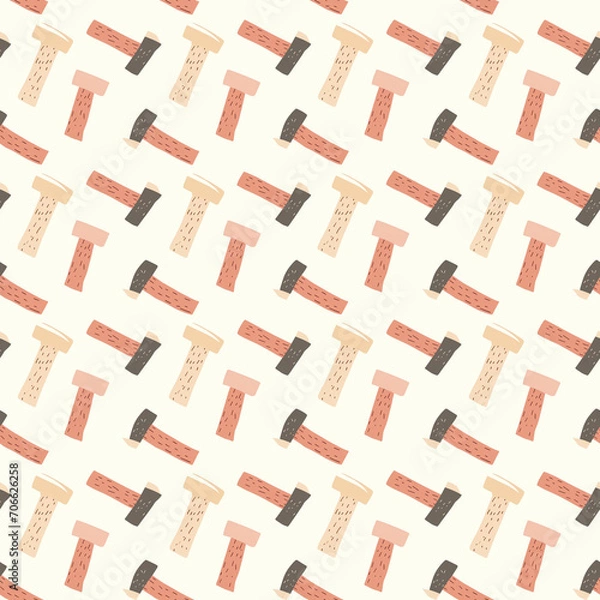 Fototapeta Hammers seamless pattern. Can be used for gift wrapping, wallpaper, background