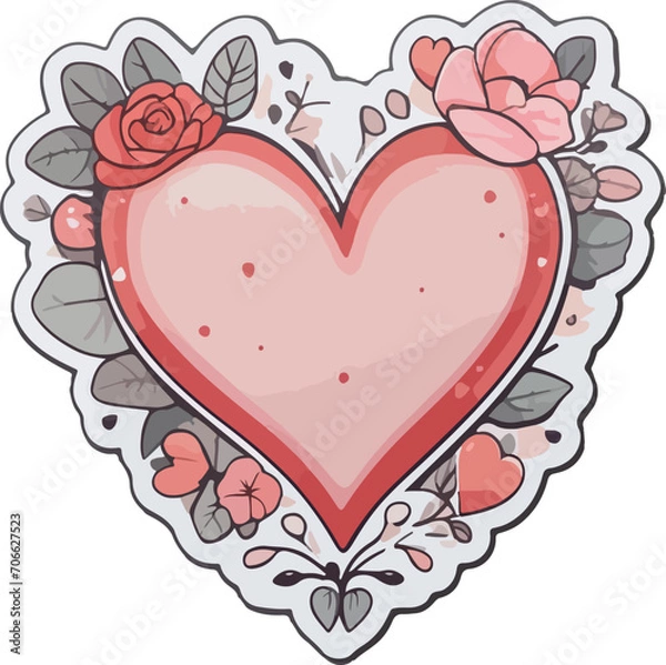 Obraz Set of vectors for Valentine's day. Watercolor hearts and lovers. Significant other.
