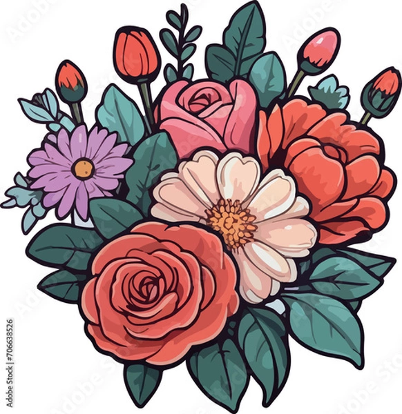 Obraz Set of vectors for Valentine's day. Watercolor hearts and lovers. Significant other.