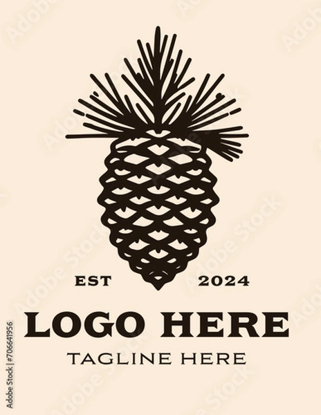 Obraz Vector illustration of an isolated Pine Cone