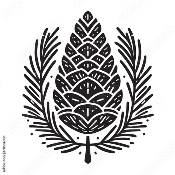 Obraz Vector illustration of an isolated Pine Cone