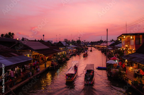 Obraz floating market.Amphawa