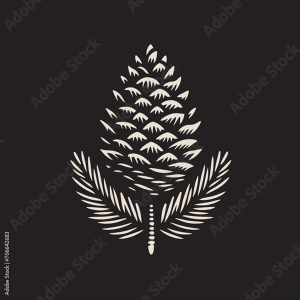 Obraz Vector illustration of an isolated Pine Cone