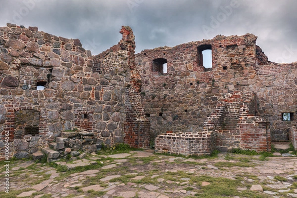 Fototapeta Ruins from Hammershus castle on the island Bornholm, Denmark.