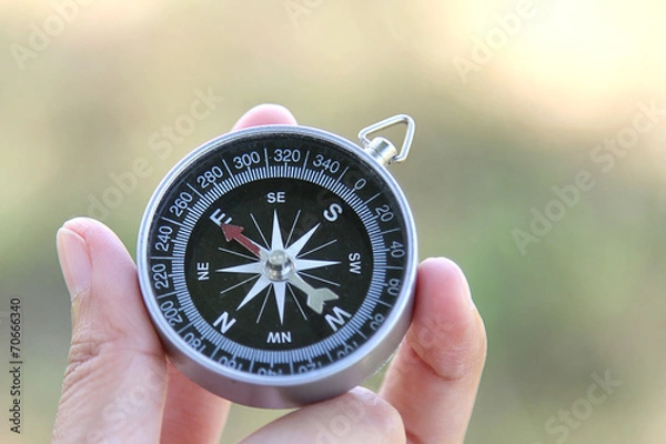 Obraz compass on hand