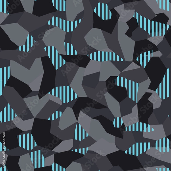 Fototapeta Seamless geometric camouflage pattern. Urban camo. Print on fabric and paper. Vector illustration