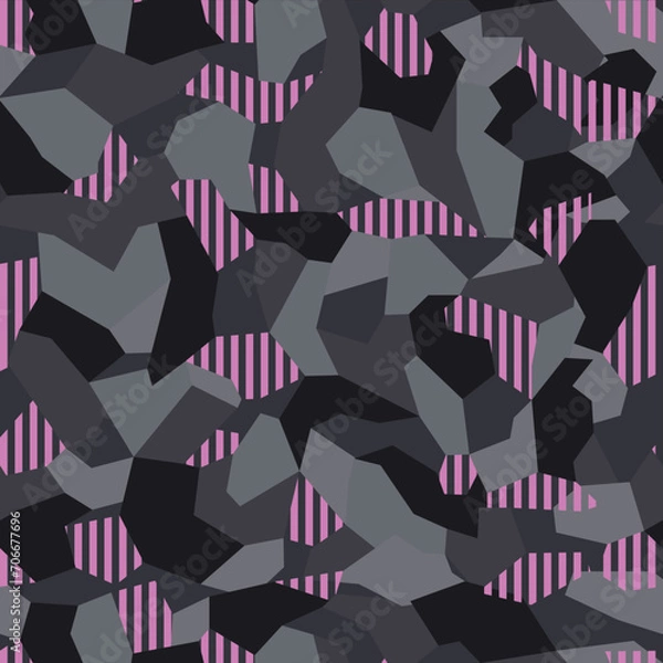 Fototapeta Seamless geometric camouflage pattern. Urban camo. Print on fabric and paper. Vector illustration