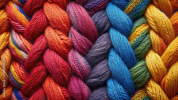 Obraz seamless rainbow wallpaper woven yarn string pattern