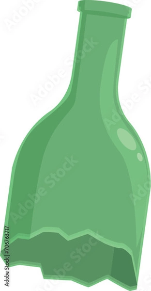 Fototapeta Half bottle waste icon cartoon vector. Glass trash sort. Separation rubbish