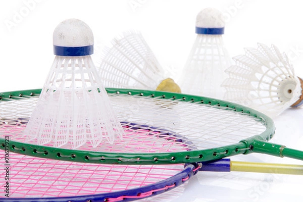 Fototapeta Badminton rackets and shuttlecocks