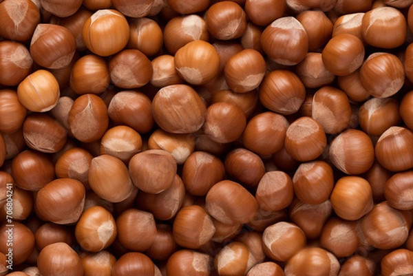 Fototapeta hazelnuts in shell background wall texture pattern seamless