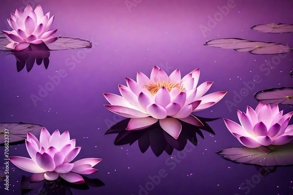 Obraz pink water lilies
