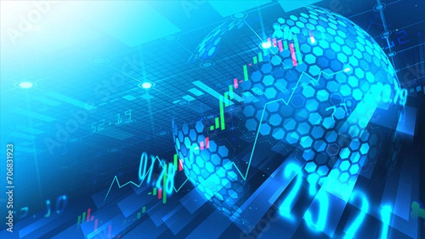 Obraz Stock market or forex trading graph in futuristic concept suitable for financial investment or Economic trends business idea and all art work design. Abstract finance background
