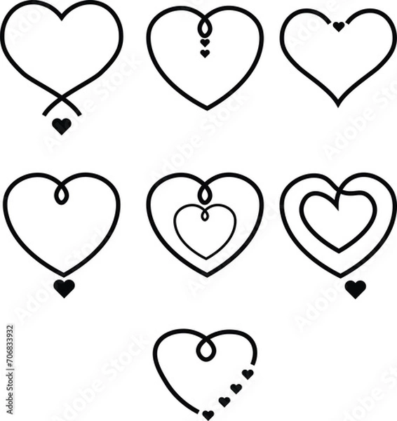 Obraz set of love heart shaped 